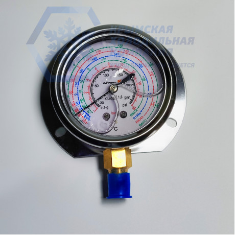 Манометр AF-R250, глицерин, подкл. снизу (R507, R134a, R404A, R407C, BAR) (AFROST)