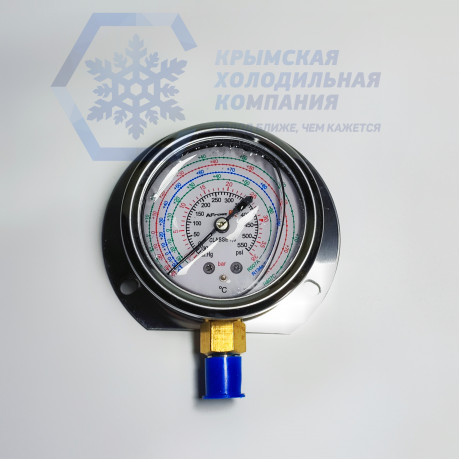 Манометр AF-R500, глицерин, подкл. снизу (R507,R134a,R404A,R407C,BAR,℃) (AFROST)
